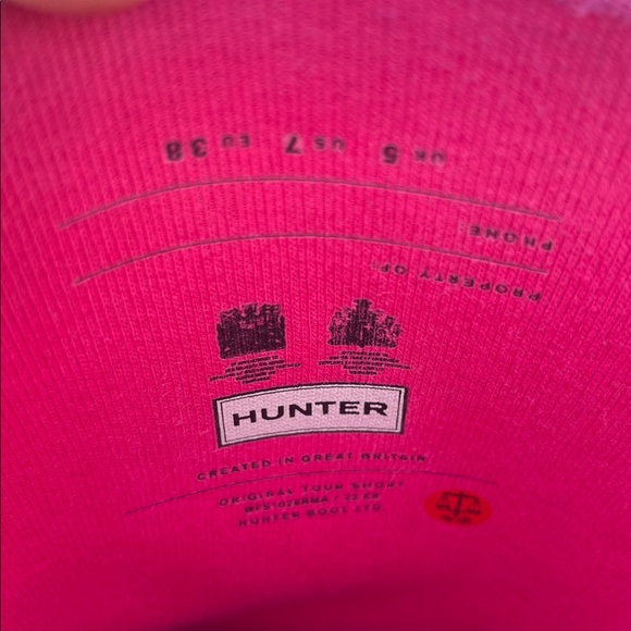Hunter rain boots Ion matte bright Pink original short 7 silver buckle - Picture 4 of 12